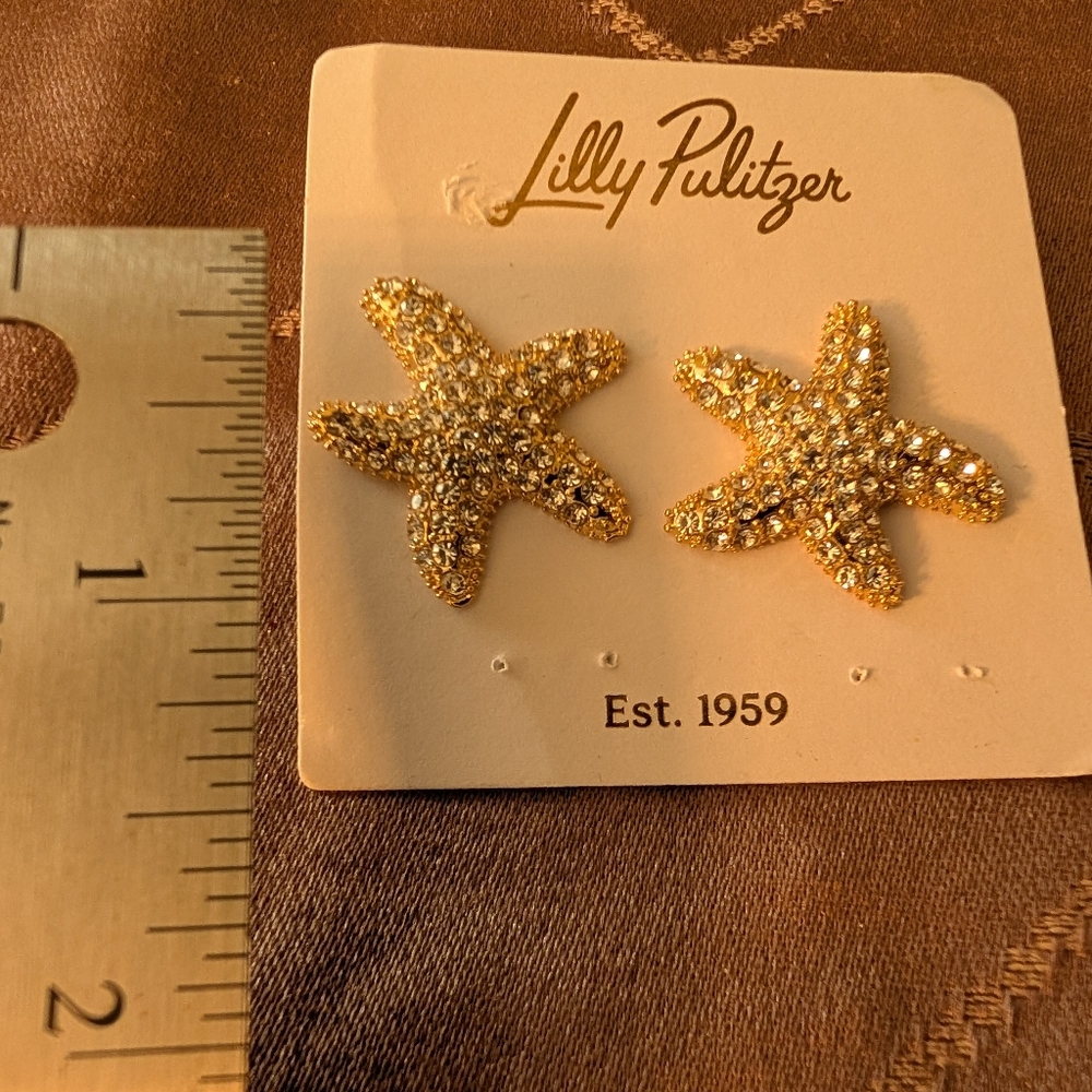 Lilly Pulitzer Seaweed Samba Bangle, Starfish & Pineapple Stud Earrings 3 pc set - Picture 9 of 12